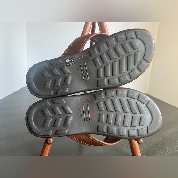 Coach Parker VTG Men’s Brown Leather Flip Flops. Sz 8M - Picture 6 of 10